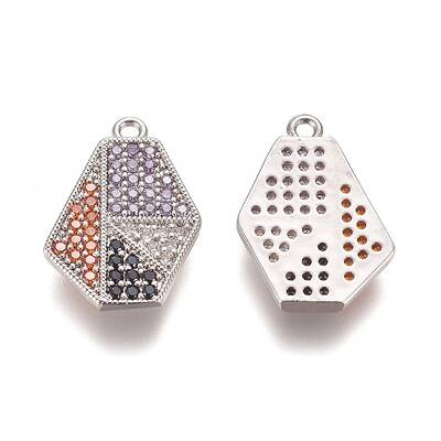 Brass Micro Pave Cubic Zirconia Pendants