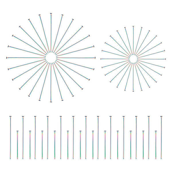 UNICRAFTALE About 100pcs Stainless Steel Head Pins 20/30mm Rainbow Metal Eye Pins Findings Straight T Flat Head Pins Earring ...