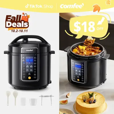 COMFEE’ 9-in-1 Electric Pressure Cooker Olla de Presion, 6QT slow rice Cooker 14 presets instant multi Cooker, Fall Deals