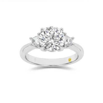 Nova Three Stone Round Lab Grown Diamond Engagement Ring | 10K White Gold 4 1/4 CT. TW.