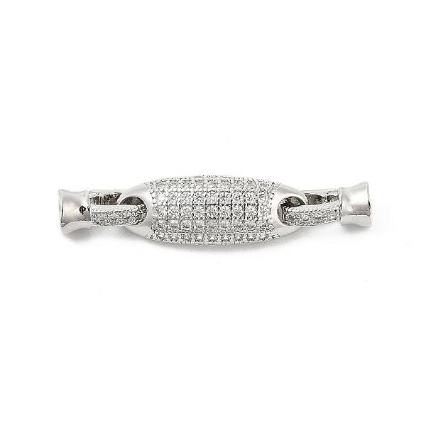 Brass Micro Pave Cubic Zirconia Fold Over Clasps