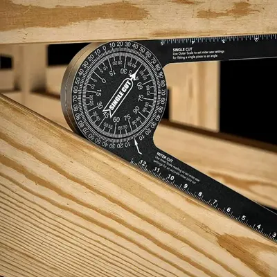 360° Miter Saw Protractor, Hgh Precision Angle Finder, 1 Count Professional Hand Measuring Tool, Suitable for Carpenters Plu...