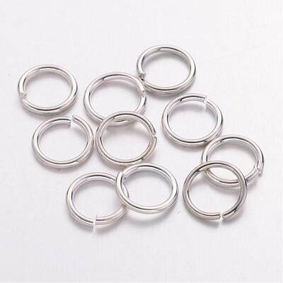 Platinum Color Brass Open Jump Rings