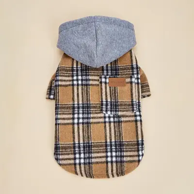 Plaid Pattern Pet Clothes, Cute Hooded Sweatshirt for Small Dogs, Soft & Comfortable Warm Pet Coat, Pet Clothes for Autumn & ...