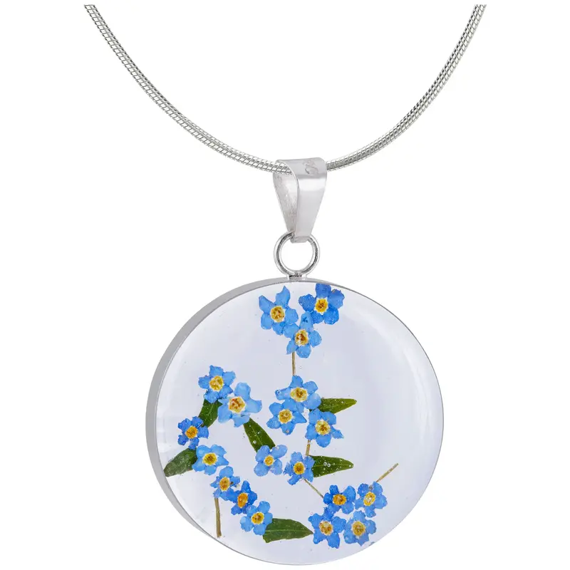 Forget-Me-Not Sterling Necklace - Teardrop - Pendant Only
