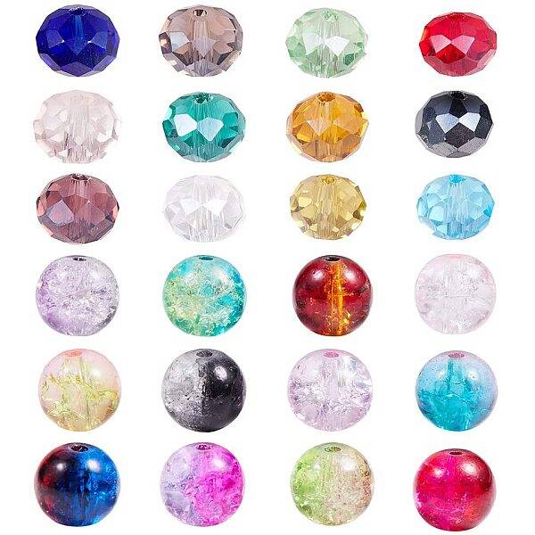 Spray Painted Crackle/Electroplate Glass Beads
