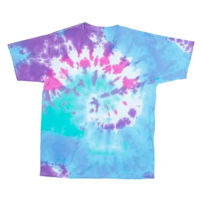 GILDAN Boys Tie Dye T-Shirt Blue Crew Neck XL