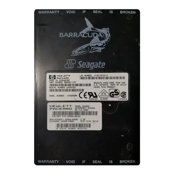 D2926A HP 2GB Fast SCSI 7200 3.5-Inch 1MB Hard Drive