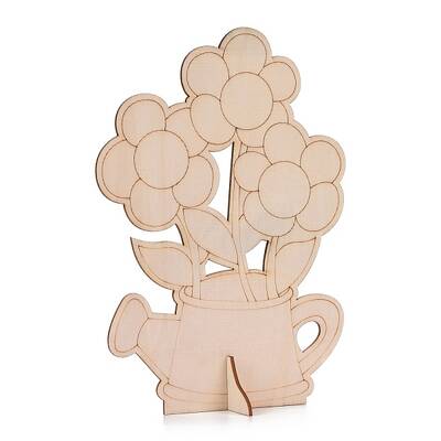 DIY Unfinished Wood Flowers in Jar Cutout