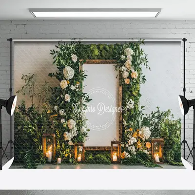 Spring Natural Greenery Candlelight Wedding Backdrop - Aperturee