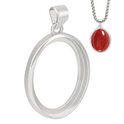 1Pc 925 Sterling Silver Pendants Cabochon Settings