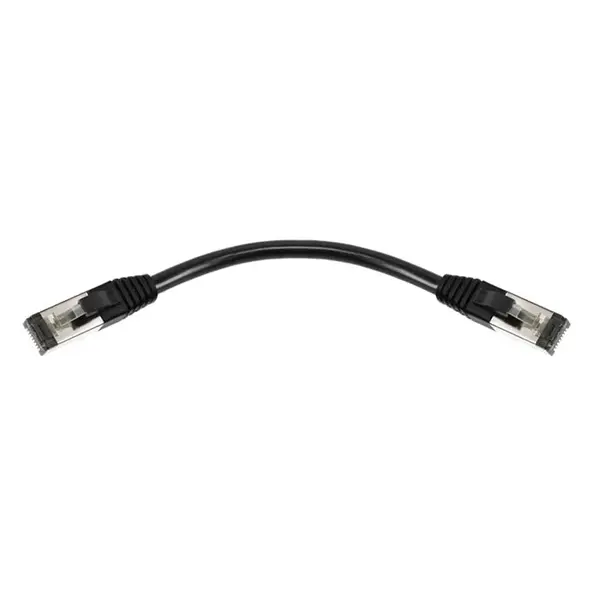 45438 Monoprice Cat8 Ethernet Patch Cable Double Shielded S/FTP 28AWG 2GHz 40G Pure Bare Copper Snagless RJ45 0.5ft Black