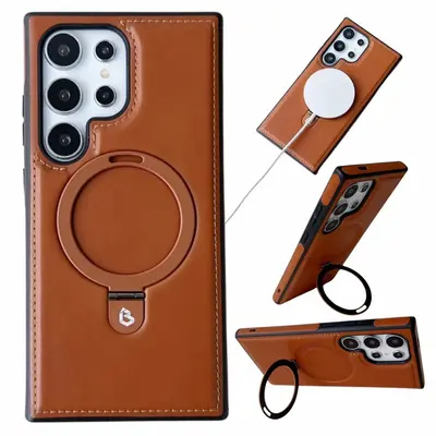 Business Leather Cellphone Case Suitable for  S24/S23/S22 ultra / for iPhone 12/13/14/15 Pro max Mobile Phone Case with Built...