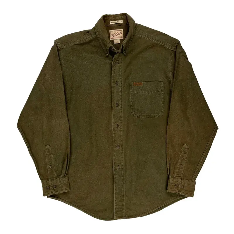 Woolrich Flannel Shirt - Medium Green Cotton