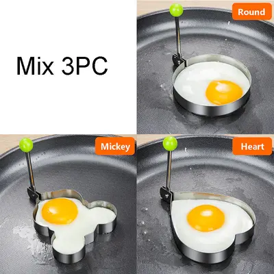 Thicken Creative Love Stainless Steel Fried Egg Mold | format: 3Set