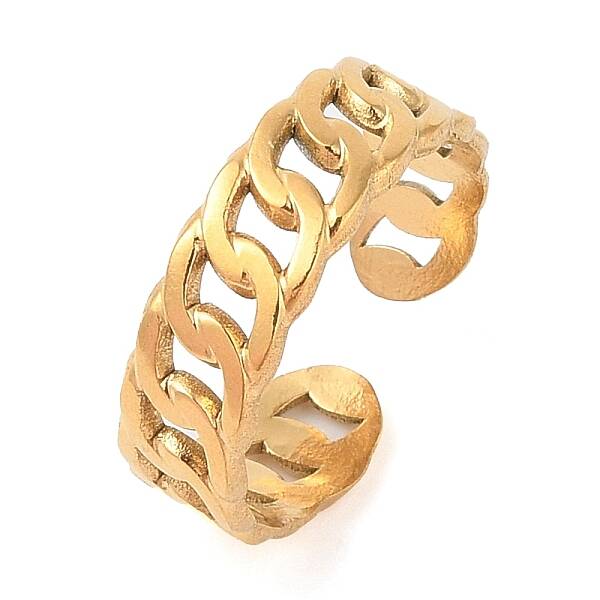 Ion Plating(IP) 304 Stainless Steel Open Cuff Rings for Women