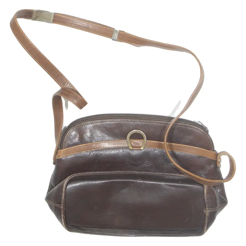 Womens Shoulder Bag Brown Leather 90s