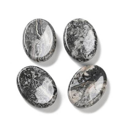 Oval Natural Map Stone Worry Stone