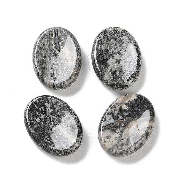 Oval Natural Map Stone Worry Stone