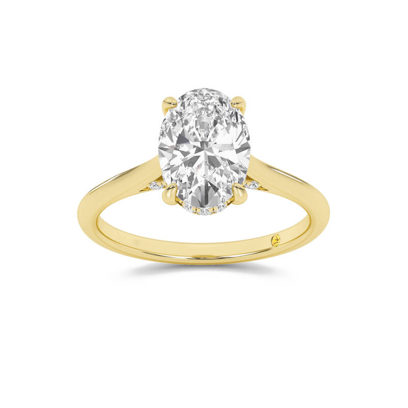 Twinkle Hidden Halo Oval Lab Grown Diamond Engagement Ring | 10K Yellow Gold 3 3/4 CT. TW.
