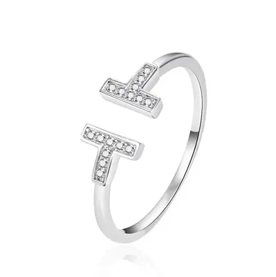 Agato AGT-R13W42 Silver Fashion Open Ring - Circuit: 57mm