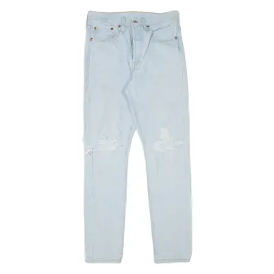 LEVI'S 501S Jeans BIG E Distressed Womens Blue Skinny Straight W26 L30