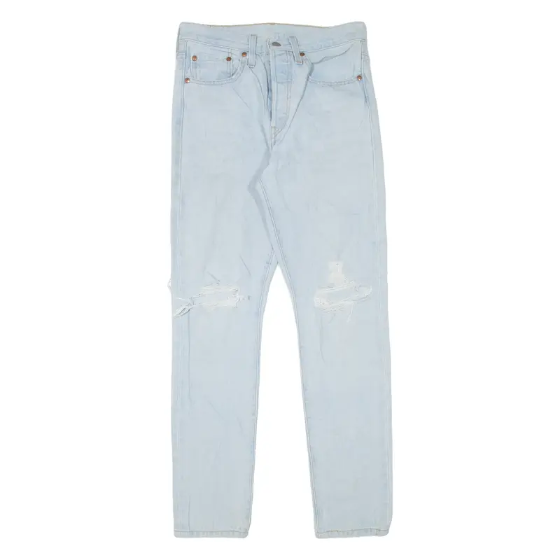 LEVI'S 501S Jeans BIG E Distressed Womens Blue Skinny Straight W26 L30