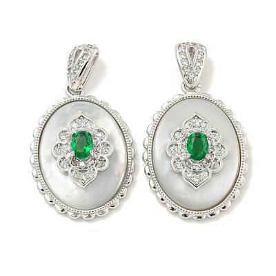 Brass Micro Pave Clear Cubic Zirconia Pendants
