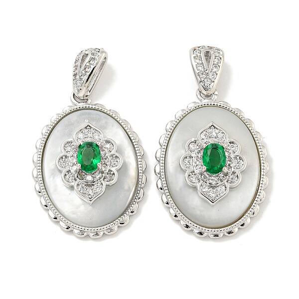 Brass Micro Pave Clear Cubic Zirconia Pendants