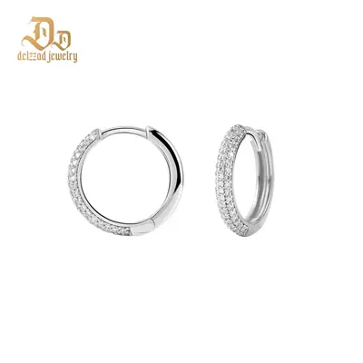 Delzzad Huggies  Lab-Created Moissanite Earring S925 Sterling Silver Moissanite Jewelry Perfect Birthday Mother’s Day Gift ...