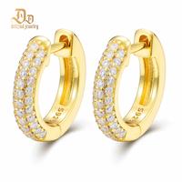 Delzzad S925 D Color VVS Synthetic Moissanite Huggies Earrings Mother's Day Gifts for Women Men