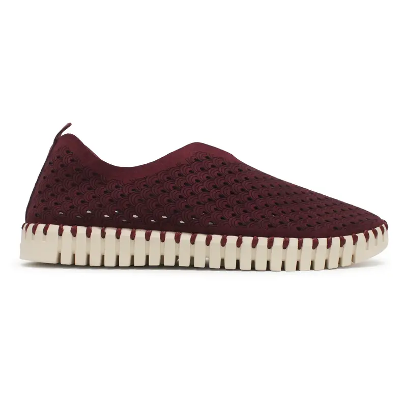Ilse Jacobsen Tulip 3275 Textile Women's Slip On Shoes - Winetasting - Size:US 11 Women