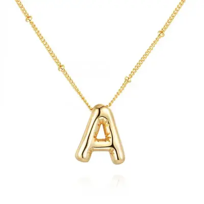 Bubble Lovely and Plump Letter Necklace,Elegant Balloon Girl Preferred Jewelry,Good Fluffy name personalized Fashionable Acce...