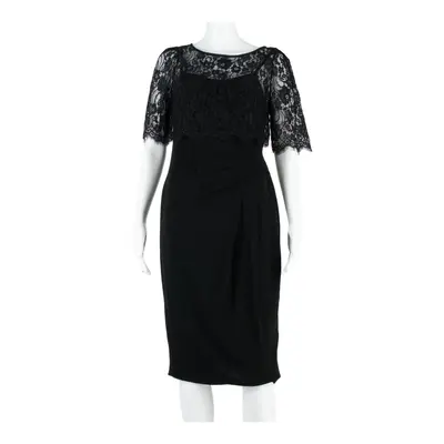 COAST Womens Bodycon Dress Black Short Sleeve Midi UK 10