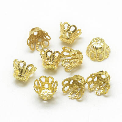 Plated Iron Bell Filigree Bead Caps