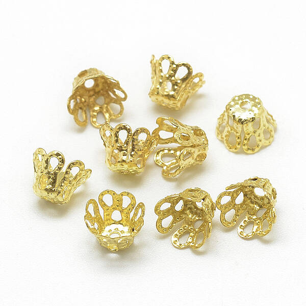Plated Iron Bell Filigree Bead Caps