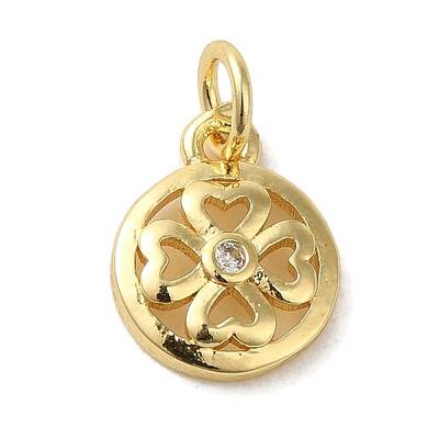 Brass Micro Pave Clear Cubic Zirconia Pendants