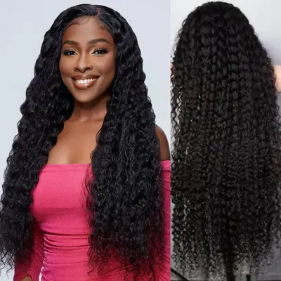 28-38inch 13x4 HD Lace Frontal Wig Ashimary Long Human Hair Deep Wave Lace Wigs