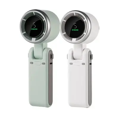Portable Handheld Fan, 1 Box USB Rechargeable 5-Speed Mini Pocket Fan with Digital Display, Durable Personal Fan for Travel, ...