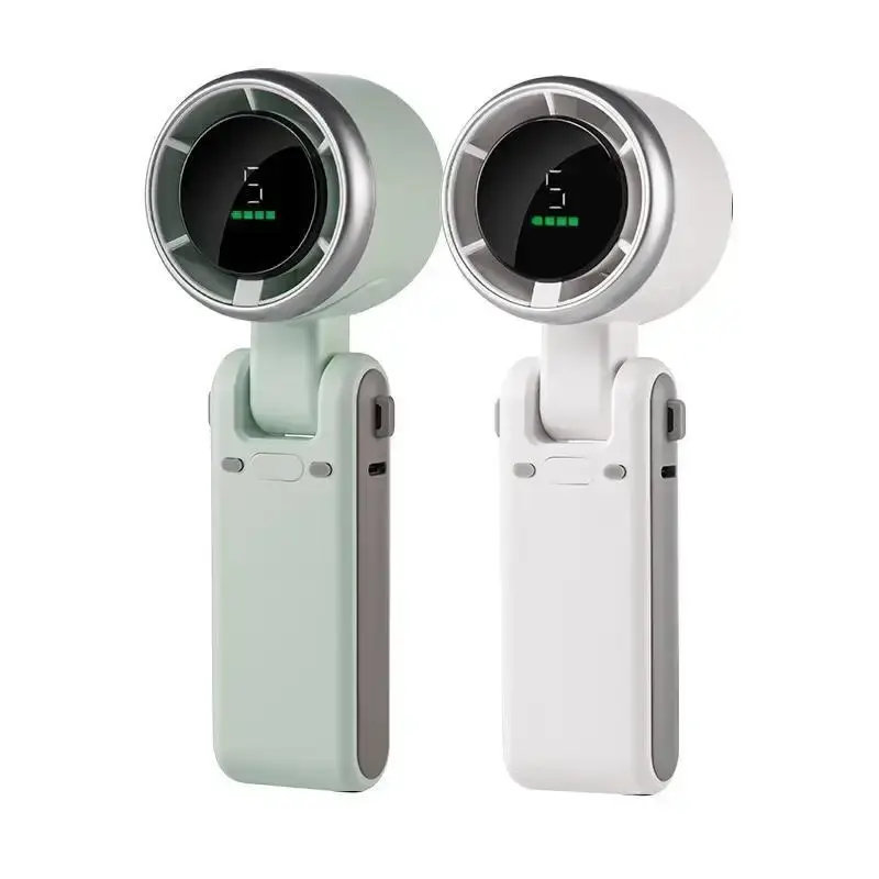 Portable Handheld Fan, 1 Box USB Rechargeable 5-Speed Mini Pocket Fan with Digital Display, Durable Personal Fan for Travel, ...