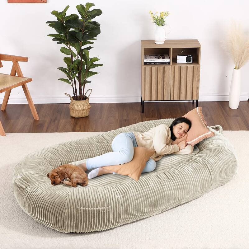 Garvee Dog Bed for Adult, Human Size Giant Dog Bed for Men and Women, 71”x48”x14” Human Dog Lazy Sofa Bed for People an...