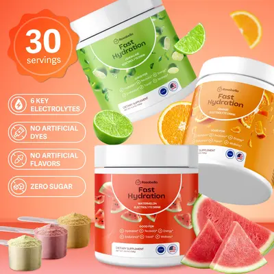 Rosabella Electrolytes For Fast Hydration, Fast Recovery, Electrolyte Imbalance - Watermelon, Lemon Lime, Orange