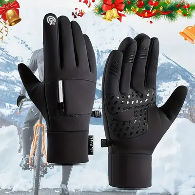 Winter Outdoor Gloves, 1 Pair Touch Screen Non-slip Waterproof Windproof Gloves for Cycling, Skiing, Hiking, Sports, Outdoor ...