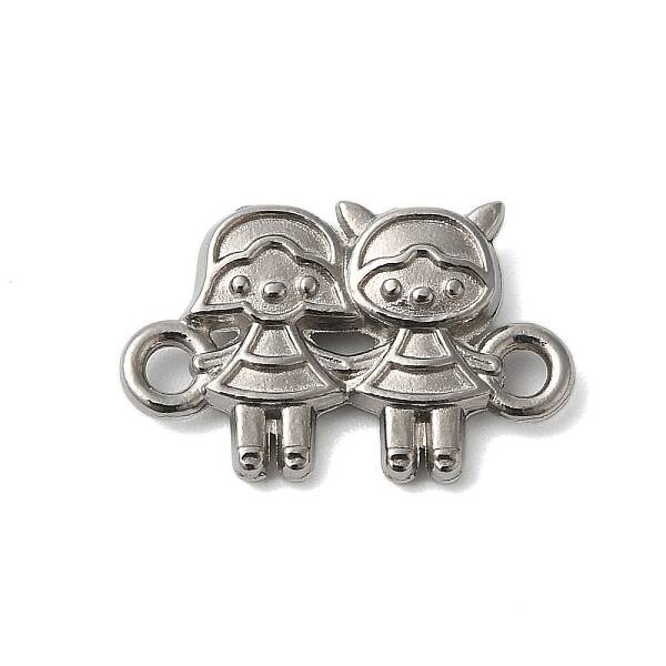 Non-Tarnish 304 Stainless Steel Girls Connector Charms