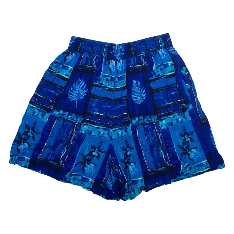 CASCAIS Womens Casual Shorts Blue Relaxed Floral XL W29
