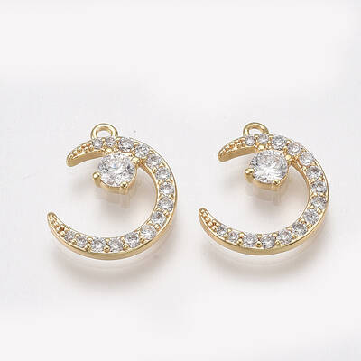 Brass Micro Pave Cubic Zirconia Charms