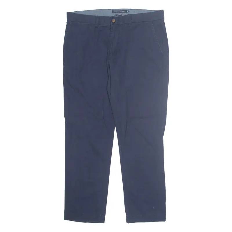 TOMMY HILFIGER Chino Tailored Fit Mens Trousers Blue Regular Straight W34 L30
