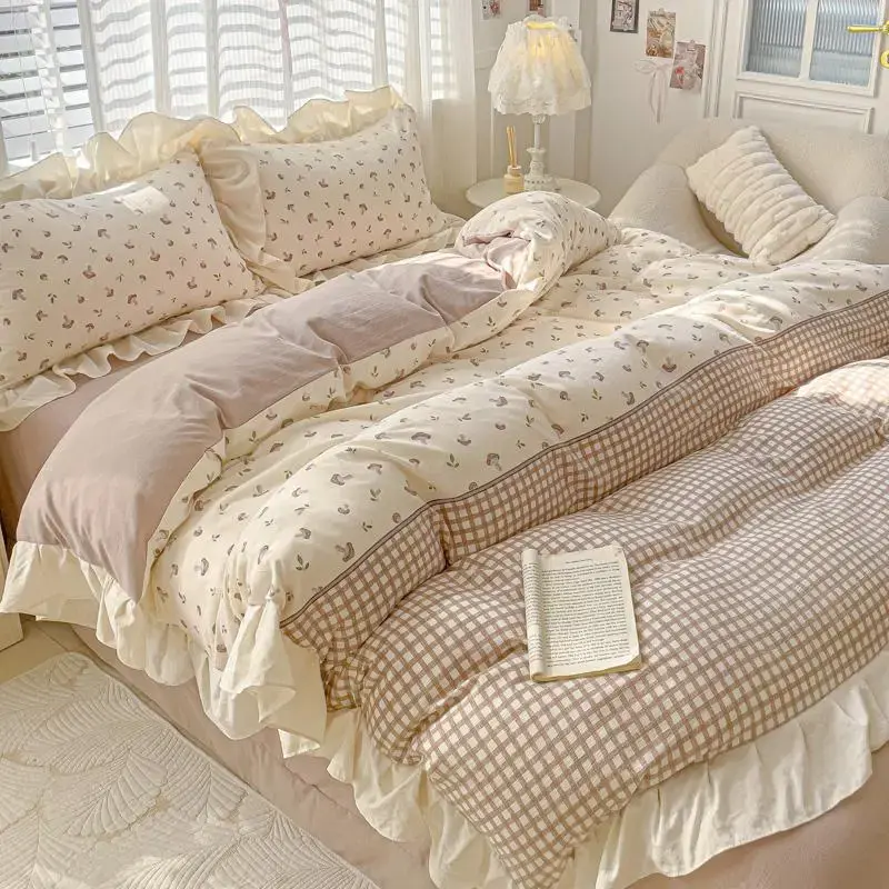 Plaid Pattern Bedding Set, 3 Counts/set Including Duvet Cover & Pillowcase without Filler, Soft Comfortable Bedding Set for H...