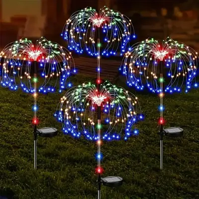Solar Powered Garden LED Light, 1/2/4 Counts LED Light String, Outdoor Garden Decorative Light, Festive & Party Supplies