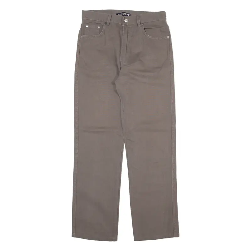 BIG WAYT Womens Trousers Grey Regular Straight W30 L30